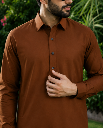 Wash & Wear Copper Stitched Shalwar Kameez D5