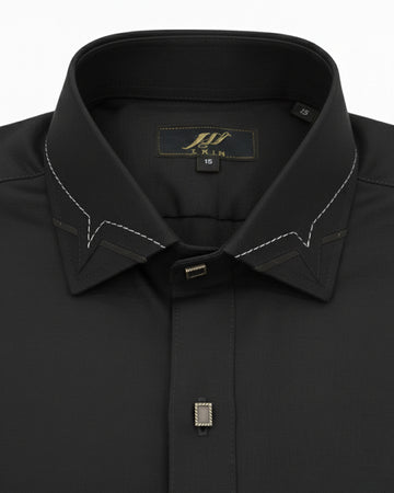 Wash & Wear Black Stitched Shalwar Kameez D10