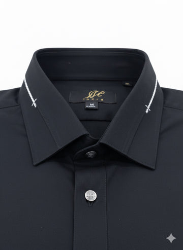 Wash & Wear Black Stitched Shalwar Kameez D12