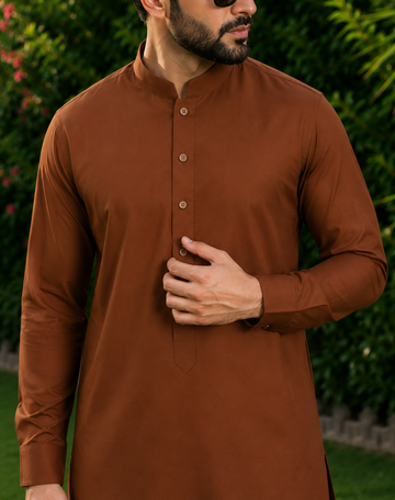 Wash & Wear Copper Stitched Shalwar Kameez D6