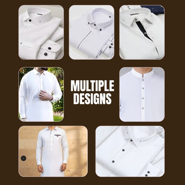 Zair.pk Premium White Stitched Shalwar Kameez
