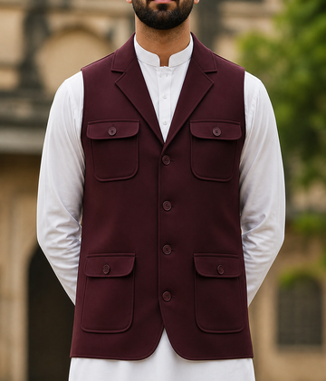 Trending Maroon Only Waistcoat