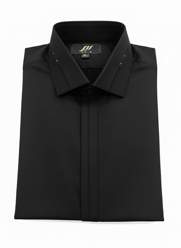 Wash & Wear Black Stitched Shalwar Kameez D11