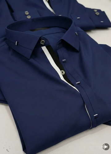 Wash & Wear Stitched Shalwar Kameez Double Ribbon Navy Blue Design 4