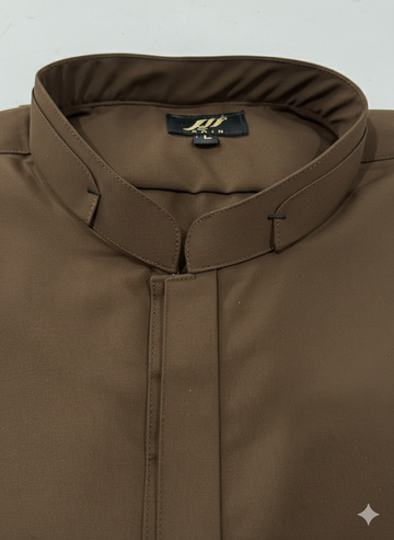 Wash & Wear Brown Ban Stitched Shalwar Kameez