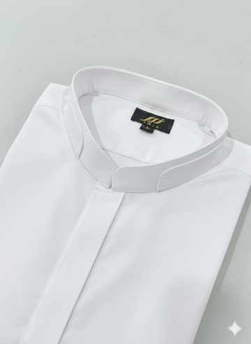 Wash & Wear White Ban Stitched Shalwar Kameez