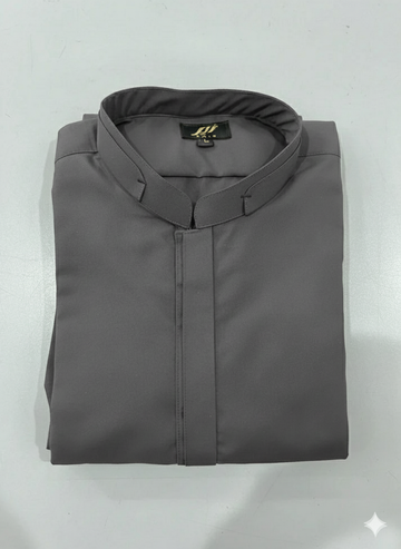 Wash & Wear Grey Ban Stitched Shalwar Kameez