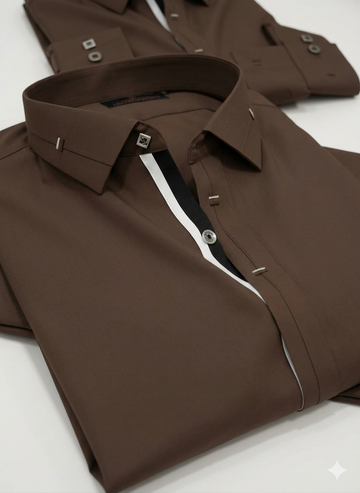 Wash & Wear Brown Stitched Shalwar Kameez D4