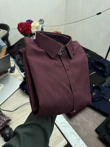 Wash & Wear Double Stitched Maroon Shalwar Kameez - Medium