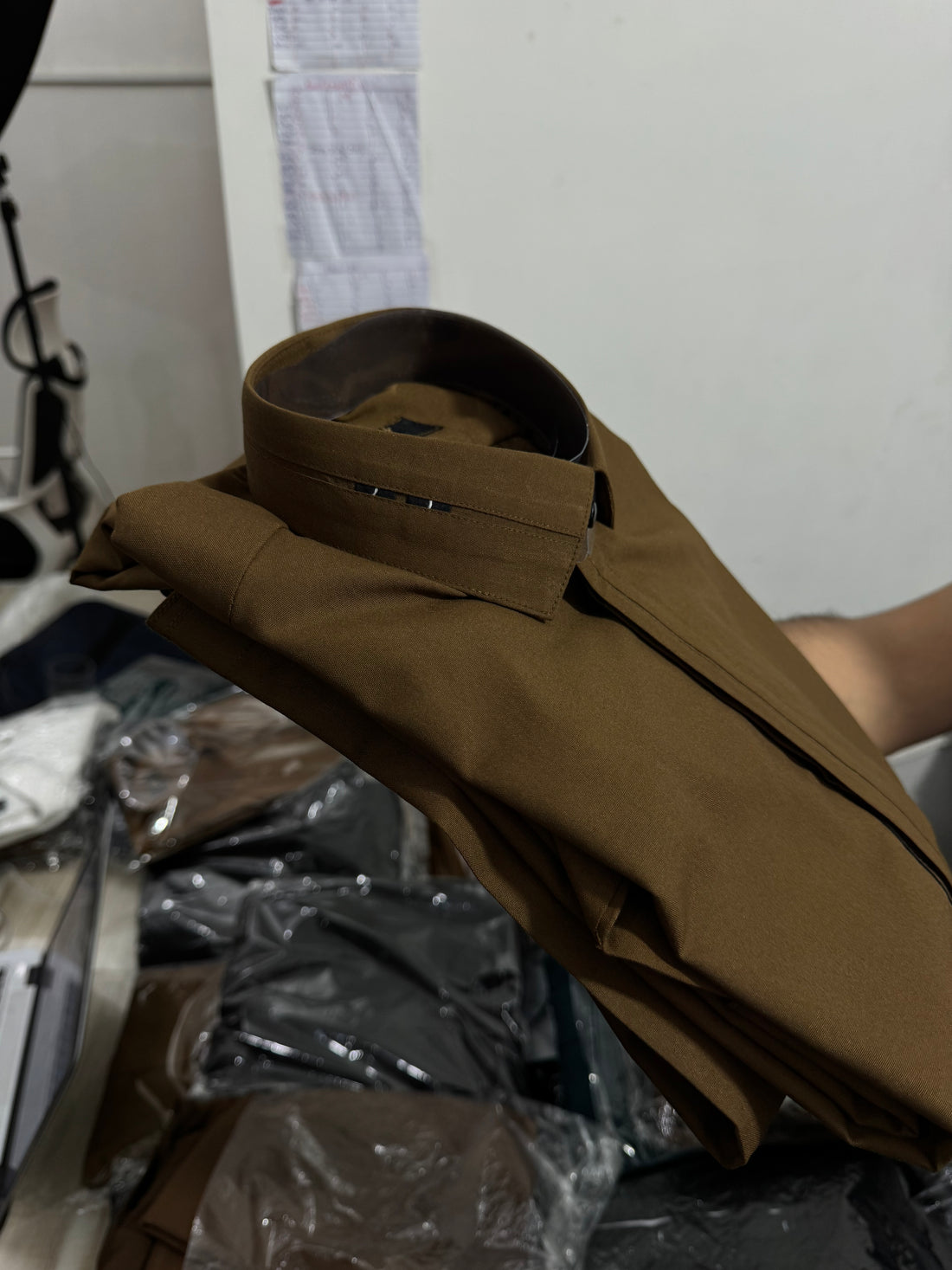 Wash & Wear Brown BD Shalwar Kameez - Medium