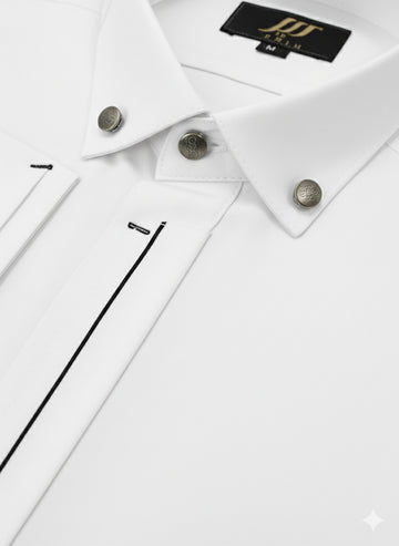 Wash & Wear White Silky Soft Stitched Shalwar Kameez D2