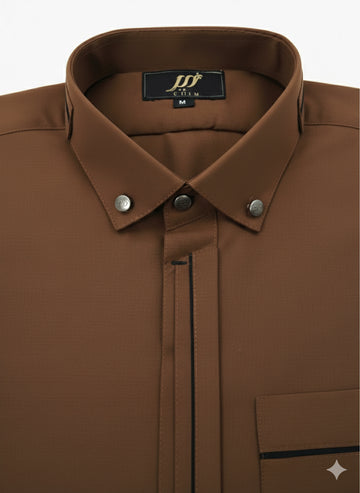 Wash & Wear Brown Stitched Shalwar Kameez D2