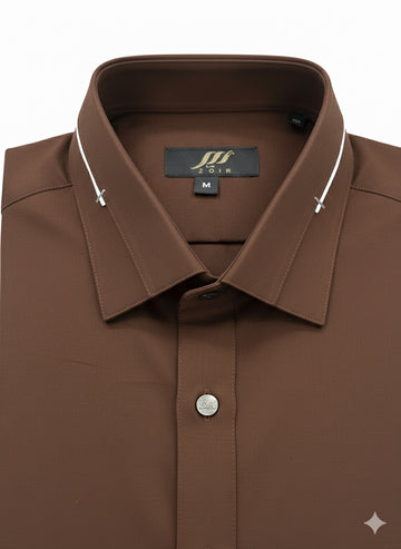 Wash & Wear Brown Stitched Shalwar Kameez D12