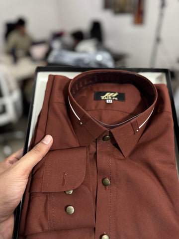Wash & Wear Copper Stitched Shalwar Kameez D8
