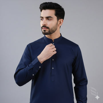 Wash & Wear Stitched Shalwar Kameez Blue Design 6