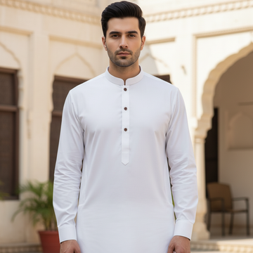 Wash & Wear Stitched Shalwar Kameez Off-White D6