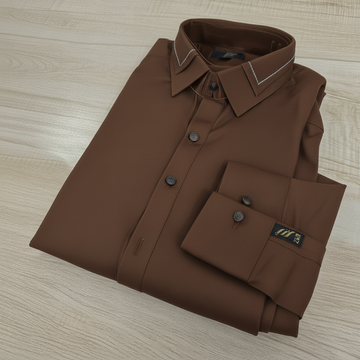4-Season Wash & Wear Brown Stitched Shalwar Kameez D13