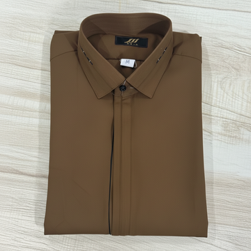 4-Season Wash & Wear Brown Stitched Shalwar Kameez D11