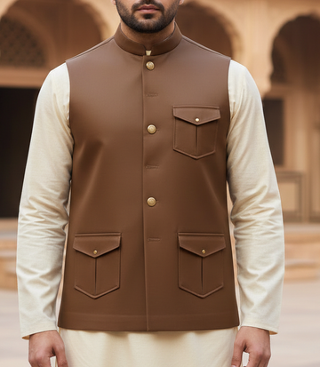 Only Waistcoat Brown D6