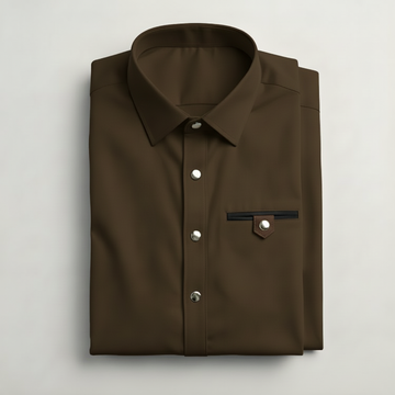4-Season Wash & Wear Stitched Shalwar Kameez Brown D7