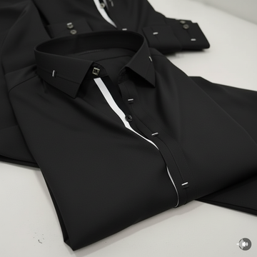 Wash & Wear Black Stitched Shalwar Kameez D4