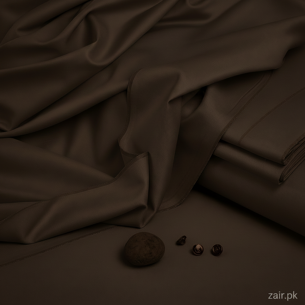 Unstitched Wash & Wear Brown Shalwar Kameez