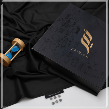 Unstitched Wash & Wear Black Shalwar Kameez