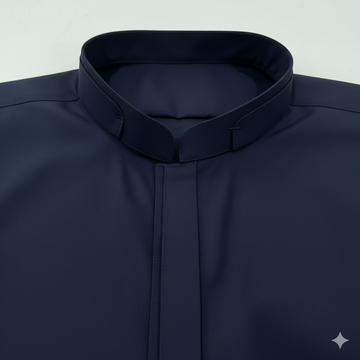 4-Season Wash & Wear Navy Blue Double Ban Stitched Shalwar Kameez