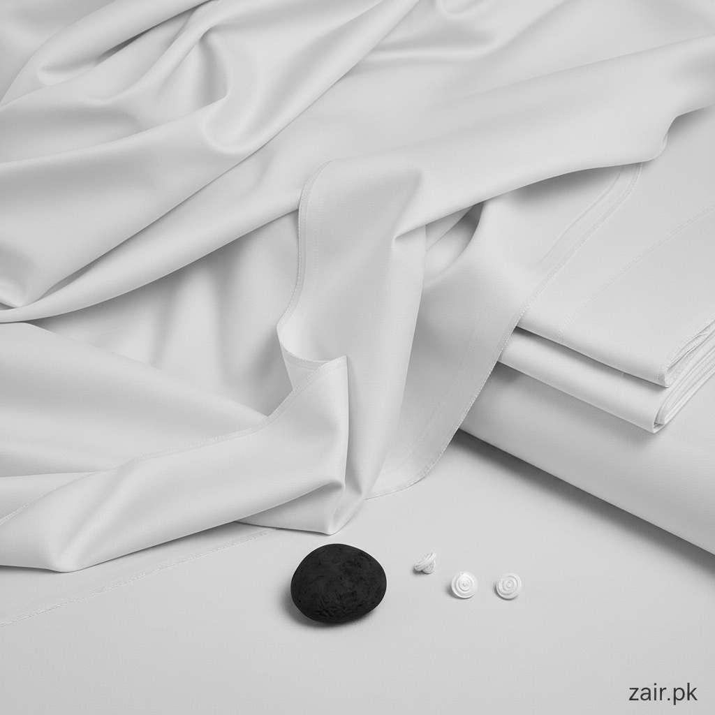 Unstitched Wash & Wear White Shalwar Kameez