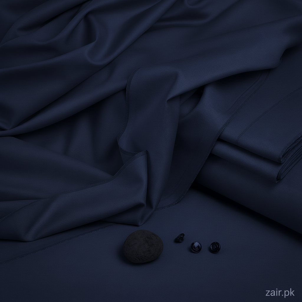 Unstitched Wash & Wear Blue Shalwar Kameez