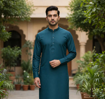 Wash & Wear Green Stitched Shalwar Kameez D6